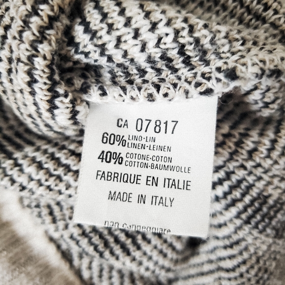 Vintage Linen-Cotton Blend 80s Dad Sweater/ Belissimo by Tip Top Size S-L - Picture 4 of 6